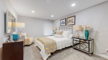 Plush wall-to-wall carpeting